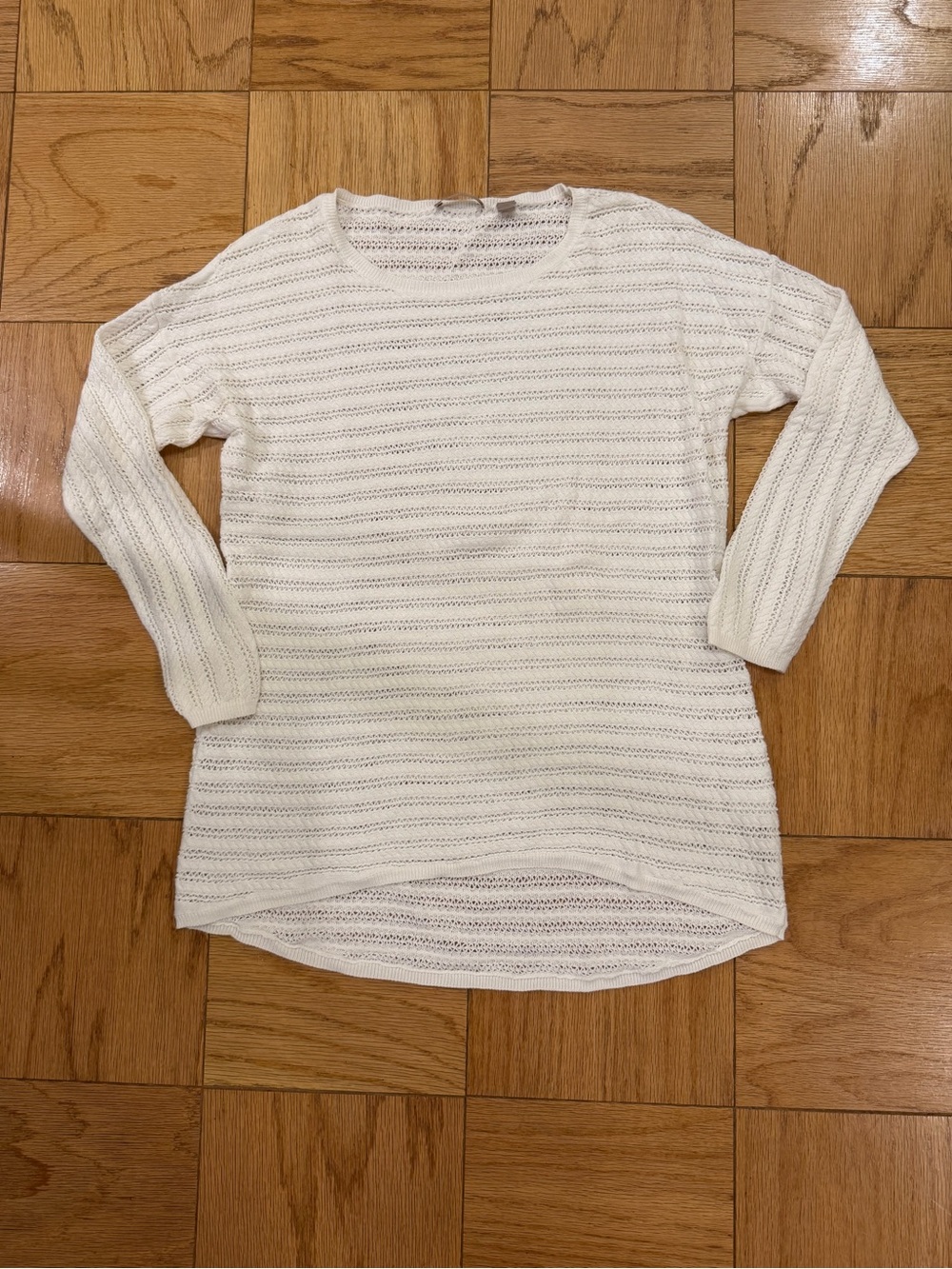 Cotton Addiction White High Low Knit Sweater
